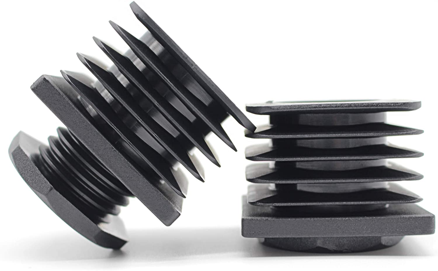 Ribbed tube inserts for square tubes with threaded insert
